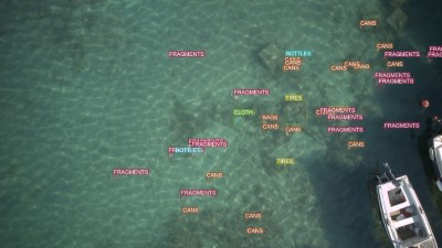 Drone image of seafloor litter, half-size preview
