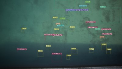Drone image of seafloor litter, half-size preview