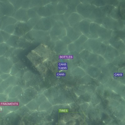 640x640 annotation patch of seafloor litter