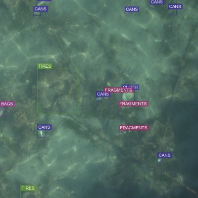 640x640 annotation patch of seafloor litter, curated subset