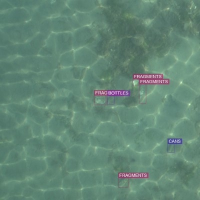 640x640 annotation patch of seafloor litter, curated subset