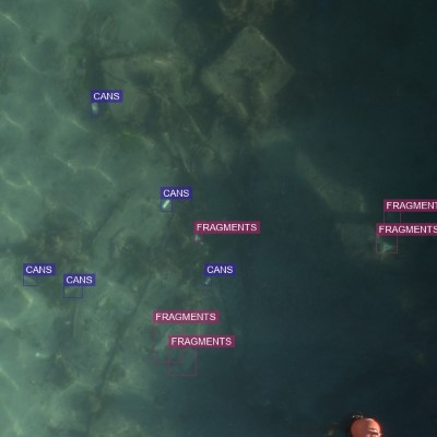 640x640 annotation patch of seafloor litter, curated subset