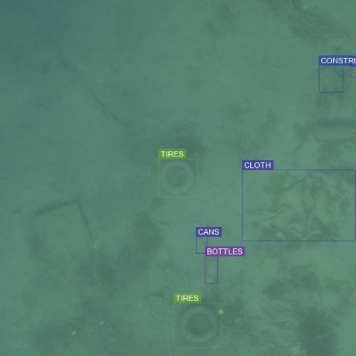 640x640 annotation patch of seafloor litter, curated subset