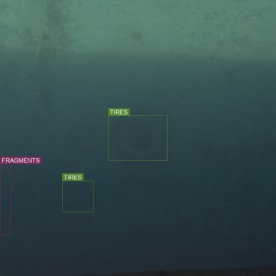 640x640 annotation patch of seafloor litter, curated subset