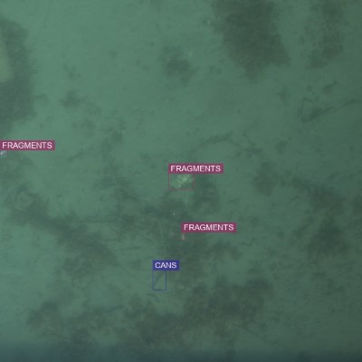 640x640 annotation patch of seafloor litter