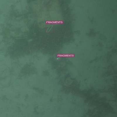 640x640 annotation patch of seafloor litter